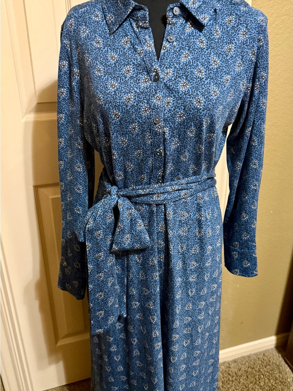 Boden Laura Jersey Midi Shirt Dress with Waist Tie